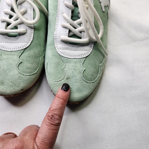 Tory Burch Pastel Green and White Sneakers - Picture 3 of 12
